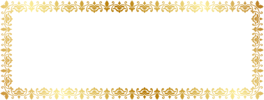 Golden abstract border for cards and messages, abstract pattern frame png
