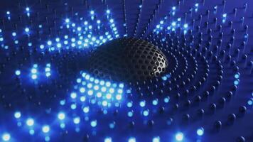 Loop Blue background with circular led glowing dots video