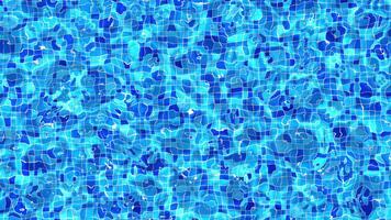 Loop animation of water in a pool with caustics, top view in summer video