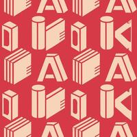 Pattern with book design vector