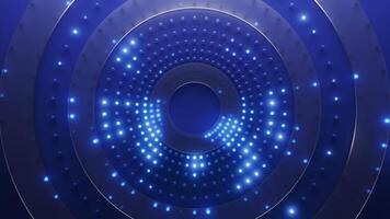 Loop Blue background with circular led glowing dots video