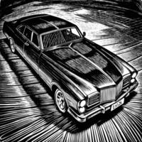 sketched car drawing vector