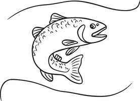 Artwork of trout fish vector