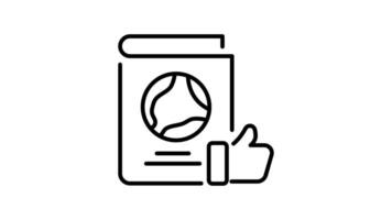 Identifications outline icon animation. transparent background video