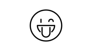 Simple emoji outline icon animation. transparent background video