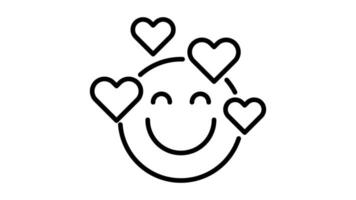 Simple emoji outline icon animation. transparent background video