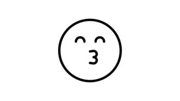 Simple emoji outline icon animation. transparent background video