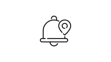 Notification and Reminder outline icon animation. transparent background video
