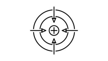 Target outline icon animation. transparent background video