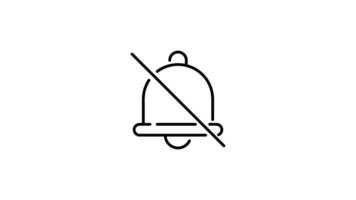 Notification and Reminder outline icon animation. transparent background video