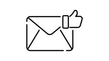 Email outline icon animation. transparent background video
