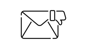 Email outline icon animation. transparent background video