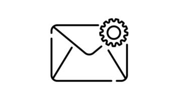 Email outline icon animation. transparent background video