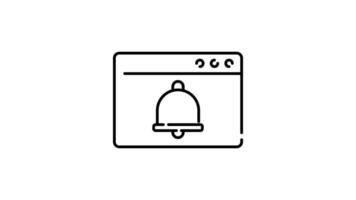 Browser outline icon animation. transparent background video