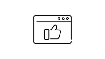 Browser outline icon animation. transparent background video