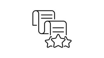Document outline icon animation. transparent background video