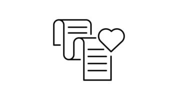 Document outline icon animation. transparent background video