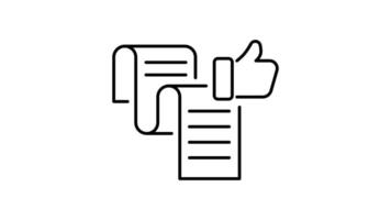 Document outline icon animation. transparent background video