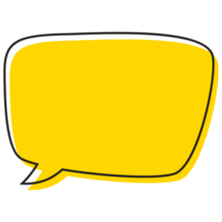 Speech bubble symbol talk and thinking hand drawn style. png