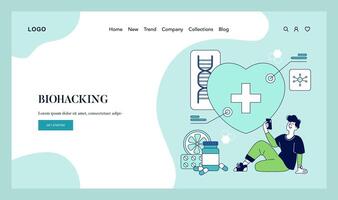 Biohacking. Flat Illustration vector