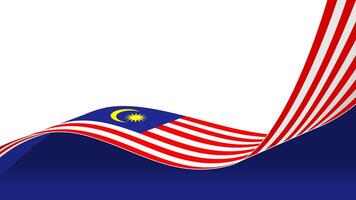 wavy malaysia flag background with copy space for text. malaysia merdeka day vector