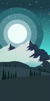 Vertical landscape background of mountain view vector