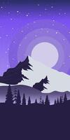 Vertical landscape background of mountain view vector