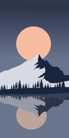 Vertical landscape background of mountain view vector