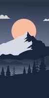 Vertical landscape background of mountain view vector