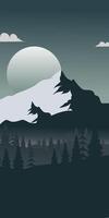 Vertical landscape background of mountain view vector