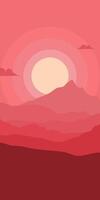 Vertical landscape background of mountain view vector