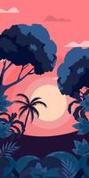 Sunset beach landscape vector