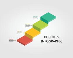 ladder level chart template for infographic for presentation for 4 element vector