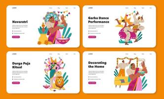 Navaratri. Flat Illustration vector