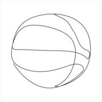 Continuous line art of a basket ball, Suitable for Web Page, Mobile App, UI, UX and GUI design. vector