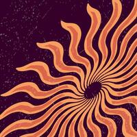 Sun Twister Retro in Black Background vector