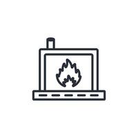 Fireplace icon. .Editable stroke.linear style sign for use web design,logo.Symbol illustration. vector