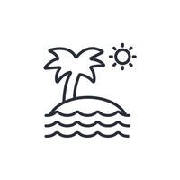 island icon. .Editable stroke.linear style sign for use web design,logo.Symbol illustration. vector