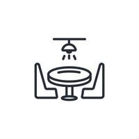 desk icon. .Editable stroke.linear style sign for use web design,logo.Symbol illustration. vector