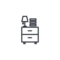 cabinet icon. .Editable stroke.linear style sign for use web design,logo.Symbol illustration. vector