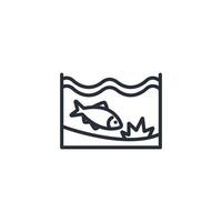 aquarium icon. .Editable stroke.linear style sign for use web design,logo.Symbol illustration. vector