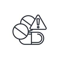 danger drugs icon. .Editable stroke.linear style sign for use web design,logo.Symbol illustration. vector
