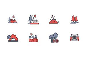 Landscape icon set..Editable stroke.linear style sign for use web design,logo.Symbol illustration. vector
