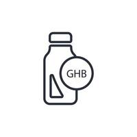 GHB icon. .Editable stroke.linear style sign for use web design,logo.Symbol illustration. vector