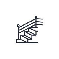 stairs icon. .Editable stroke.linear style sign for use web design,logo.Symbol illustration. vector
