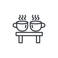 coffe icon. .Editable stroke.linear style sign for use web design,logo.Symbol illustration. vector