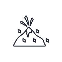 volcano icon. .Editable stroke.linear style sign for use web design,logo.Symbol illustration. vector