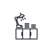 desk lamp icon. .Editable stroke.linear style sign for use web design,logo.Symbol illustration. vector