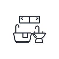 Bathroom icon. .Editable stroke.linear style sign for use web design,logo.Symbol illustration. vector