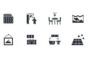 Home interior icon set..Editable stroke.linear style sign for use web design,logo.Symbol illustration. vector